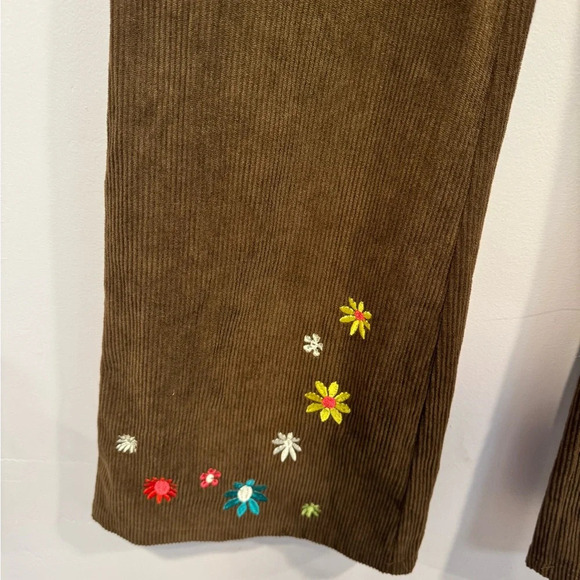 Brown corduroy Cider embroidered pants - Picture 2 of 4